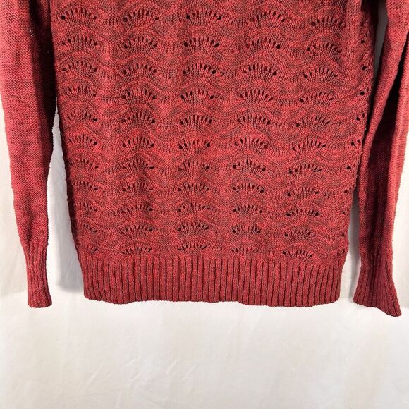 New Maurices Sweater Small Solid Red Knit Long Sleeve Crew Neck 100% Cotton - Picture 3 of 8